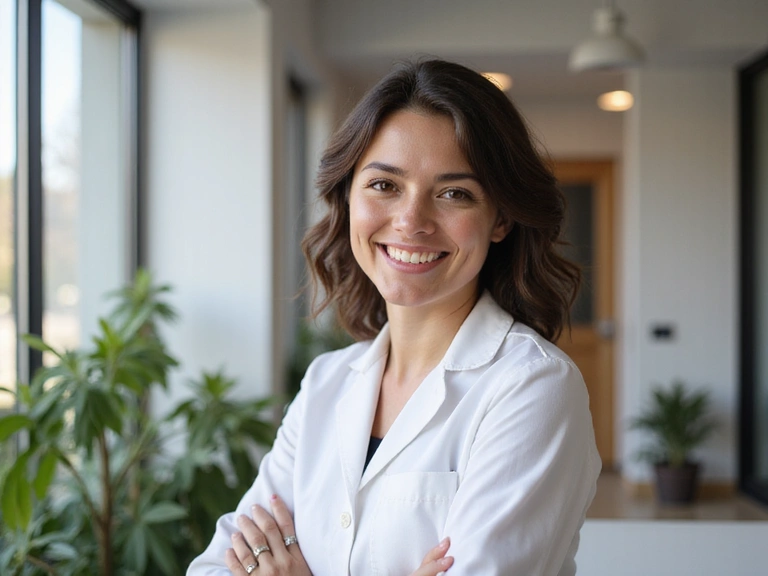 Professional portrait of a friendly nutritionist